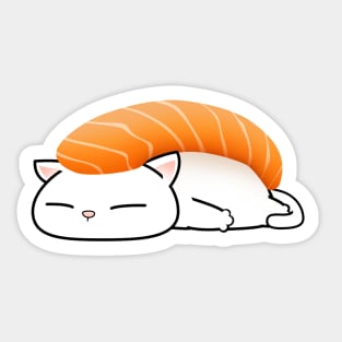 Chubby Cat Salmon Sushi Sticker